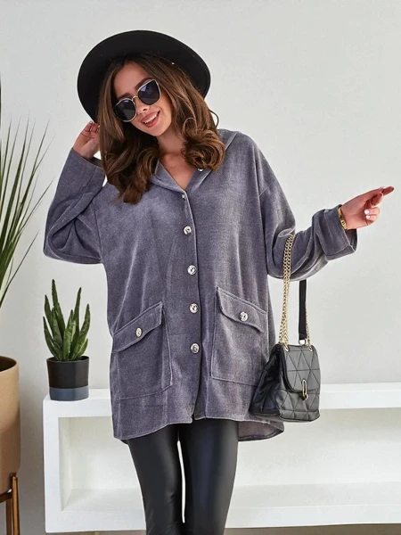 Royalfashion Női kardigán arany gombokkal NAGY MÉRET