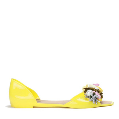 Żółte meliski z ozdobą Meliene - Obuwie