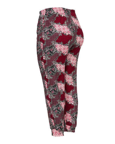 Gesztenyebarna mintás női PLUSZ MÉRETŰ nadrág - Ruházat