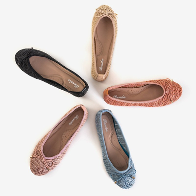 OUTLET Női fekete szőtt balerinák a Wewo-tól - Footwear