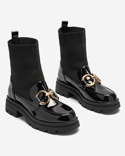 Fekete női csizma zoknival Accioi- Footwear