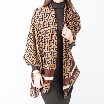 Mintás barna női sál - Kiegészítők