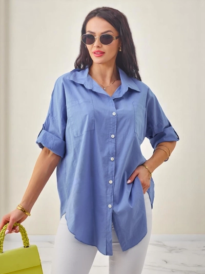Royalfashion Női pamut ing 3/4-es ujjakkal