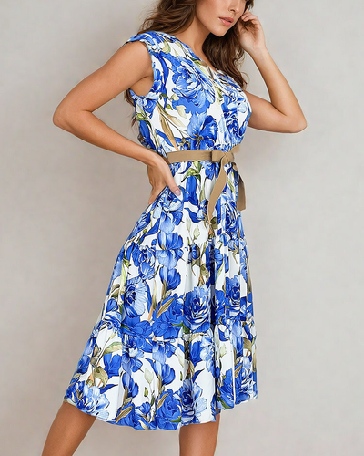 Royalfashion Női midiw virágos ruha