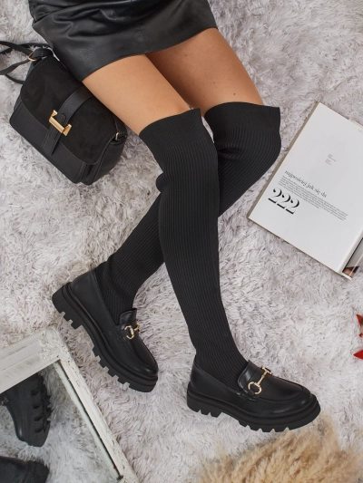 Hosszú női felbújós csizma díszítéssel Novera