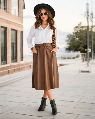 Royalfashion Női midi szoknya NAGY MÉRET