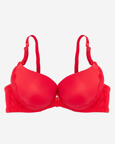 Smooth női csipke melltartó piros színben - Fehérnemű