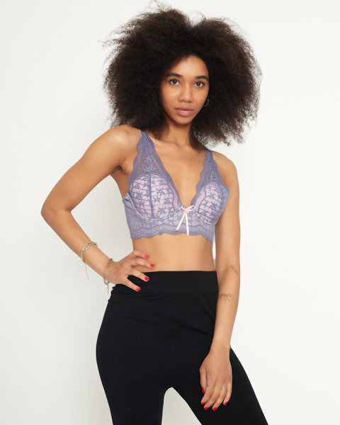 Rózsaszín női melltartó lila csipkével - Fehérnemű