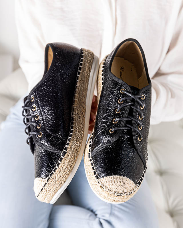 OUTLET Női fekete fűzős tornacipő Furmoni - Lábbeli