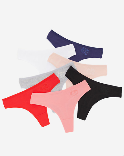 Női pamut tangabugyi szett 7 / csomag - Fehérnemű