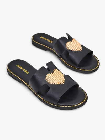 Royalfashion Női papucs szívvel Arany szív