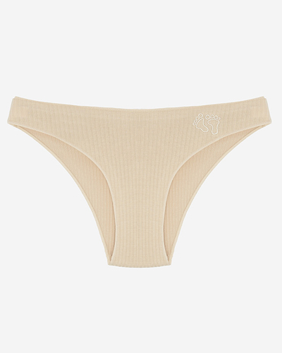 Bézs bordázott női bugyi Női alsónemű- Alsónemű