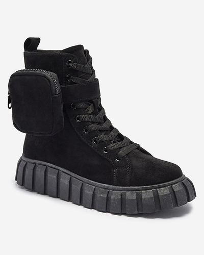 Női csizma tasakkal, fekete színben Sauups- Footwear