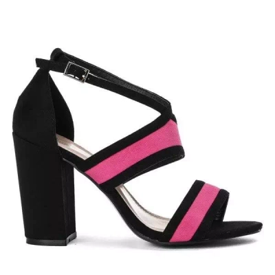 OUTLET fekete és fukszia szandál a Jeanie oszlopon - lábbeli