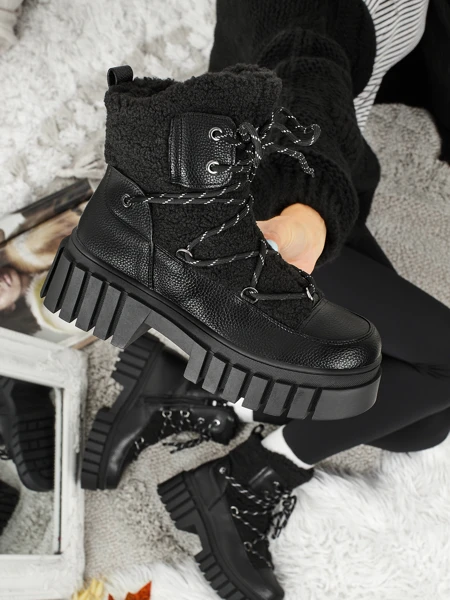 Cindora női worker bakancsok szőrmével