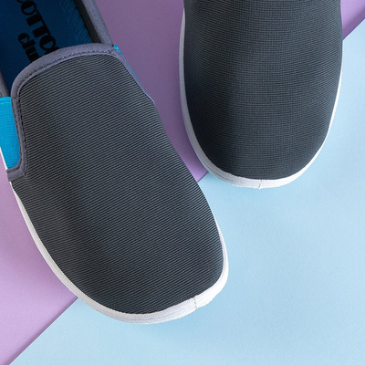 Szürke női szövetből készült cipők csúsznak a Molara - cipőre