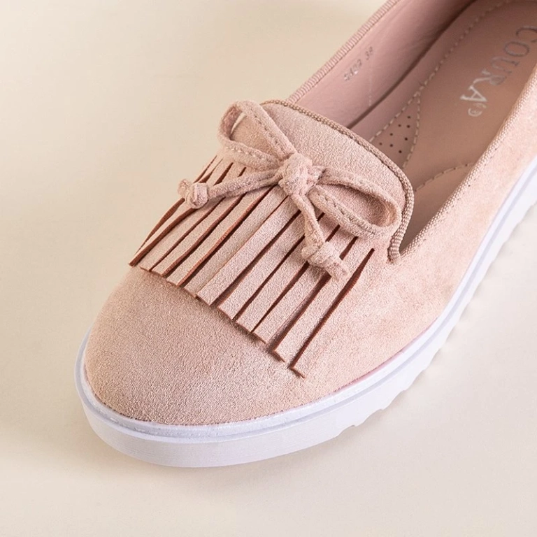 OUTLET Női porított mokaszin bojtokkal és Laureana íjjal - Lábbeli