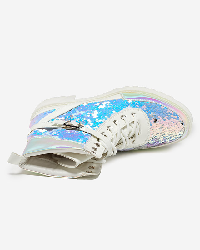 Fehér női csizma flitterekkel az Impresa -tól - Cipő