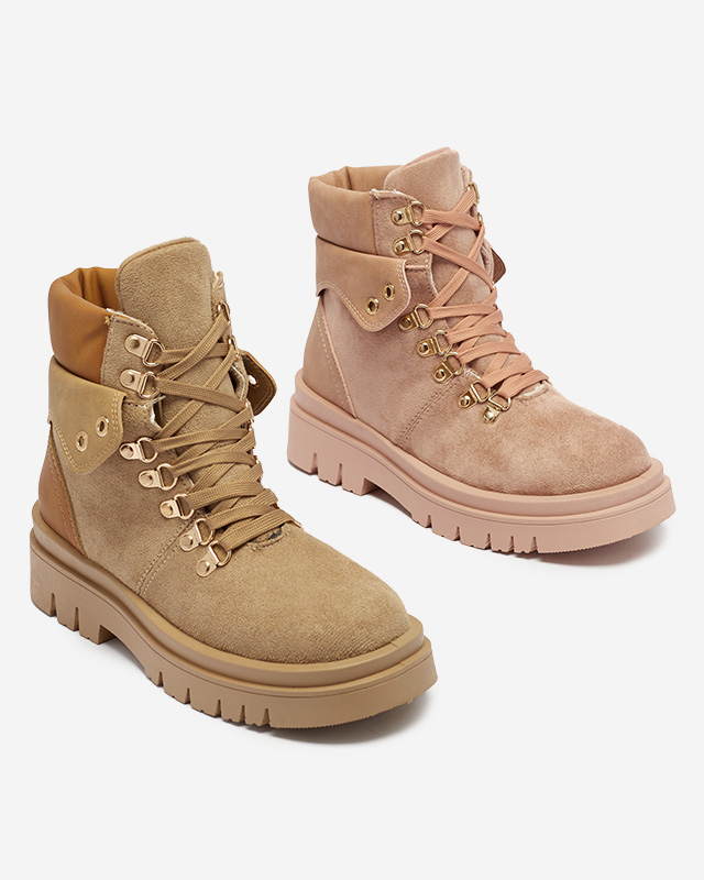 Rózsaszín női csizma szigetelt trapper Boserra - Lábbeli