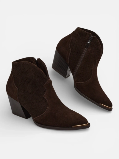 Nilof természetes bőr női cowboy csizmák