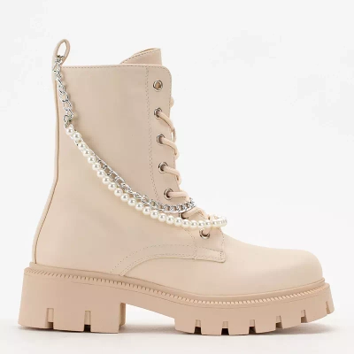 OUTLET Krémes női táskák lánccal és gyöngyökkel Agiva - Lábbeli