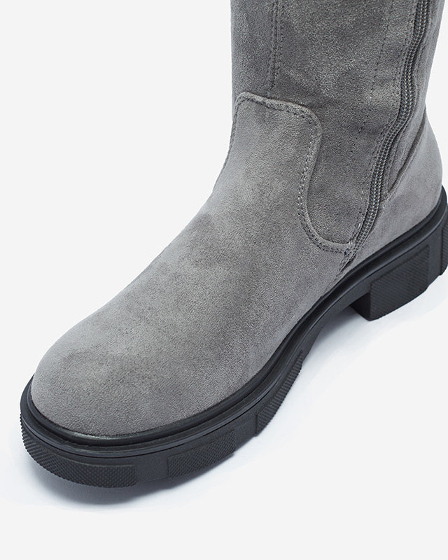 Szürke női csizma térd fölött Weratsa - Lábbeli