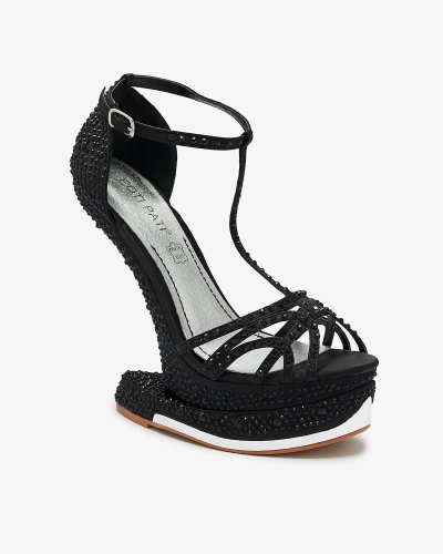 Fekete női cipő cirkóval Nekko- Footwear