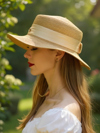 Royalfashion Női Szalmakalap Grace Szalaggal