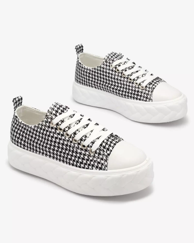 Royalfashion Fekete-fehér női tornacipő pepit Aderin