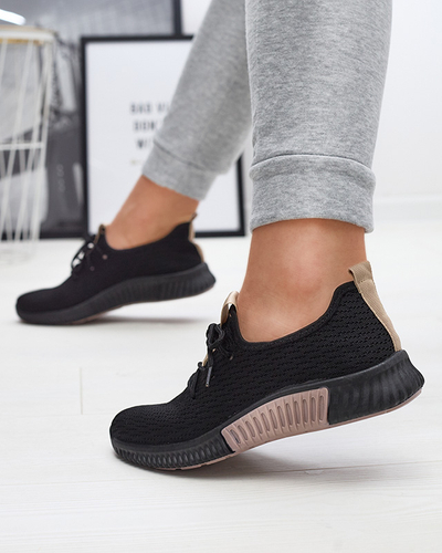 Fekete női sportcipő barna betéttel Keteti - Lábbeli