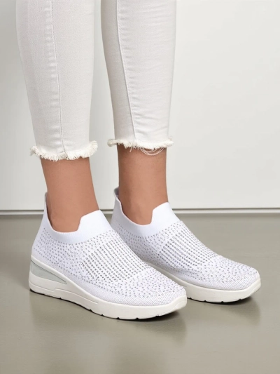 Royalfashion Slip-on női wedge sportcipők strasszokkal Qelavise