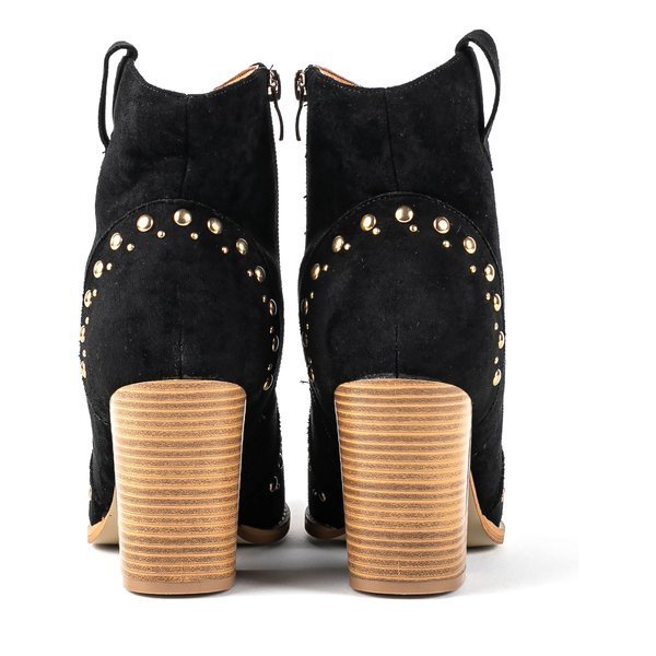 Fekete cowboy csizma a magas Gana oszlopon - Lábbeli