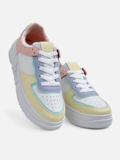 Damskie sneakersy Elektra Pastello - wielokolorowe skóra ekologiczna wiosna