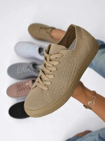 Royalfashion Livia Classico Világosbarna Trivium Női Sneaker Szövet