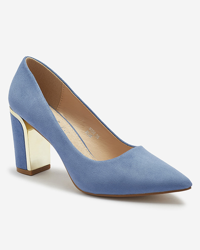 Kék női öko velúr cipő posztón Afrogos- Lábbeli