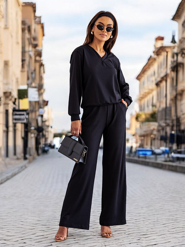 Royalfashion női bordázott pamut szett