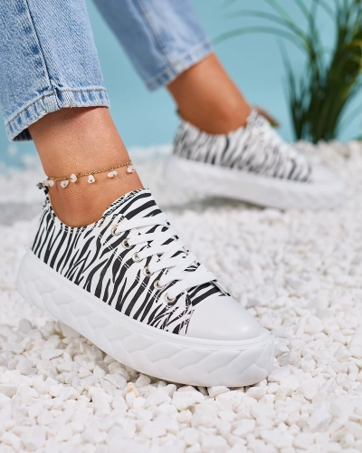 Royalfashion Fekete-fehér női platform tornacipő Atredika