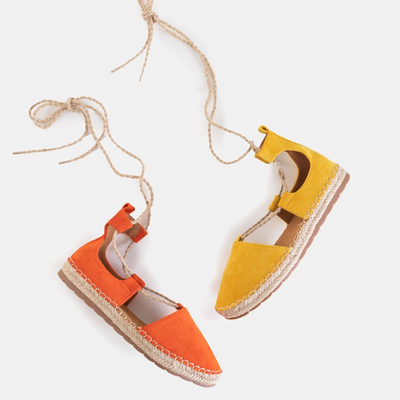 Lasoria női sárga kötött espadrilles - cipő