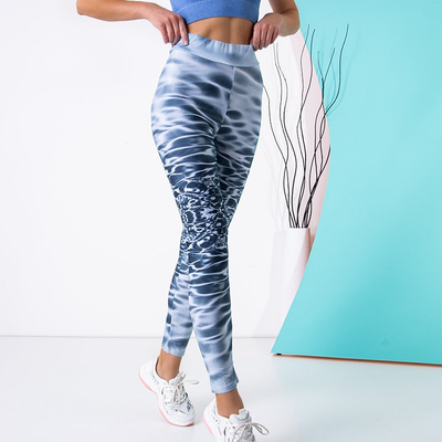 Világosszürke mintás női PLUS SIZE leggings - Ruházat