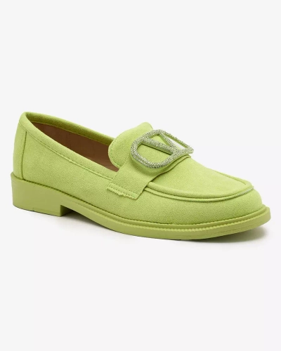 Royalfashion Női lime zöld mokaszin díszítéssel Fogras