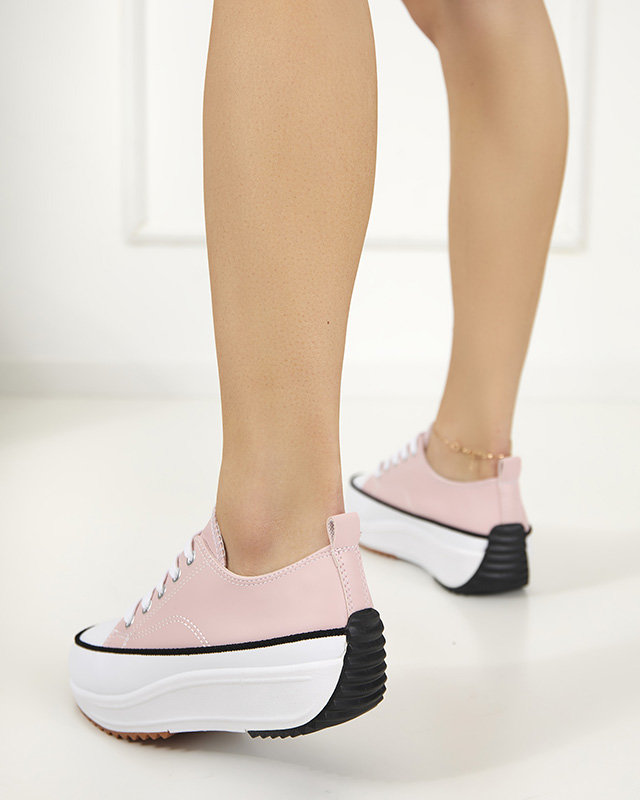 Világos rózsaszín női sportcipő a'la öko-bőr Tenemika tornacipő - Lábbeli