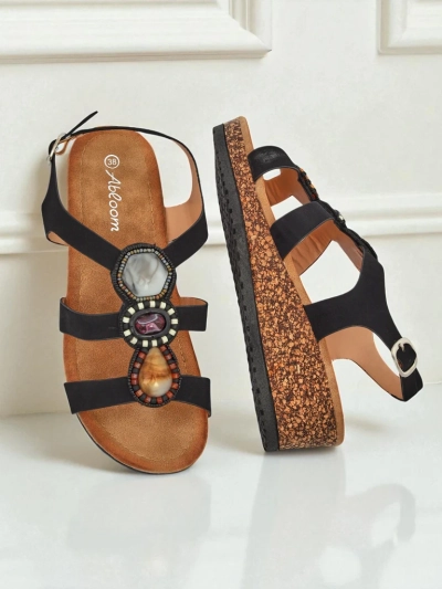 Royalfashion női köves, Grace Shine platform szandál