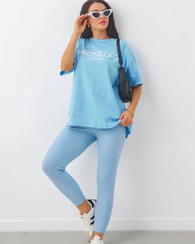 Royalfashion Pamut női szett rövid ujjú topptal és leggingssel