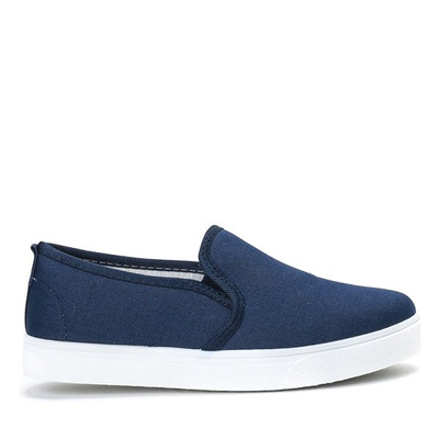 Granatowe trampki slip on Lennon- Obuwie