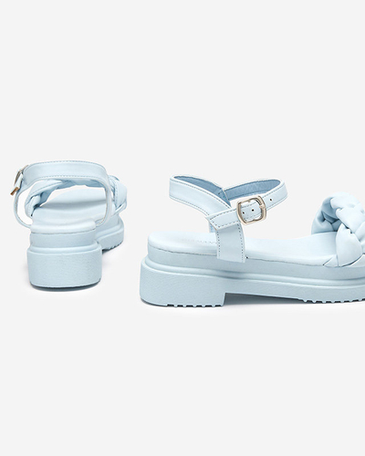 OUTLET Női világoskék szandál fonott övvel Kafha - Lábbeli