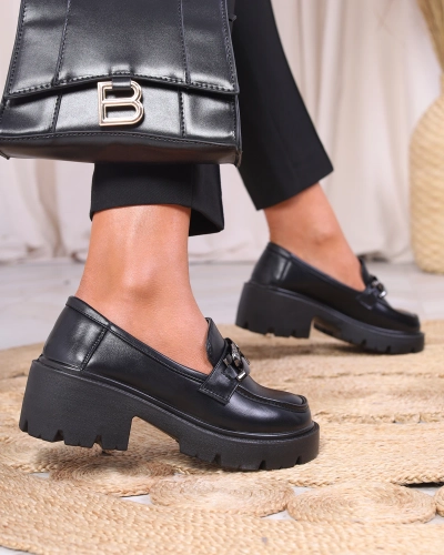 Royalfashion Női mokaszin fekete Lopolla