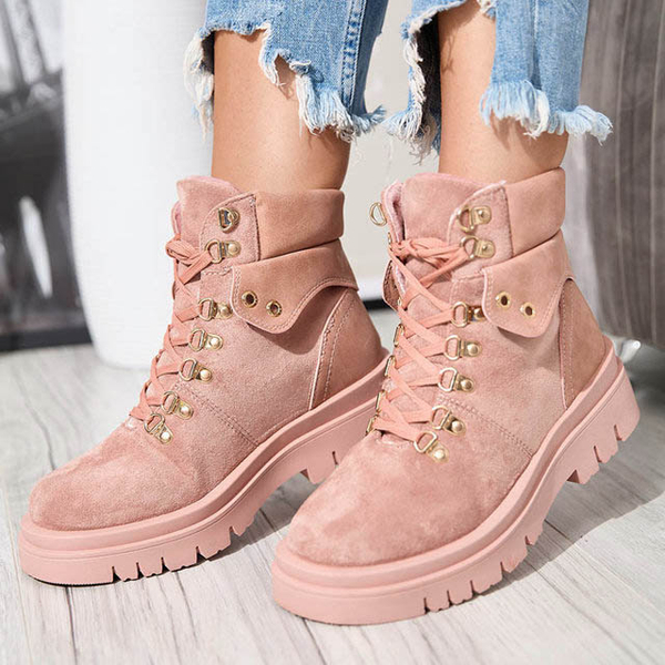 Rózsaszín női csizma szigetelt trapper Boserra - Lábbeli