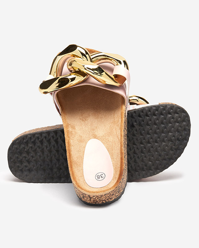 Női rózsaszín papucs Sofig- Footwear díszítéssel