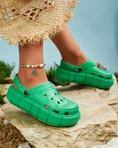 Royalfashion Sötétzöld női gumi flip-flop Kooranza