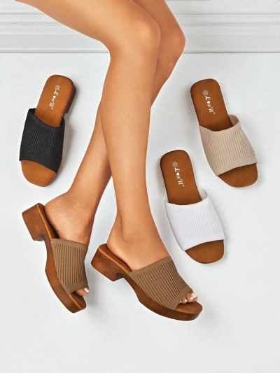 Royalfashion Női alacsony sarkú papucs Ribbed Grace